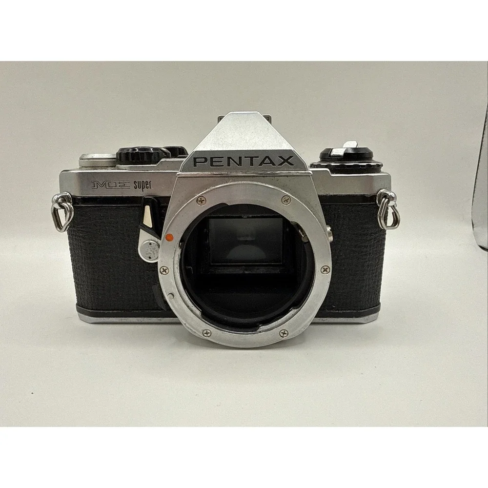 Pentax ME Super SLR Film Camera Body Chrome UNTESTED As Is.